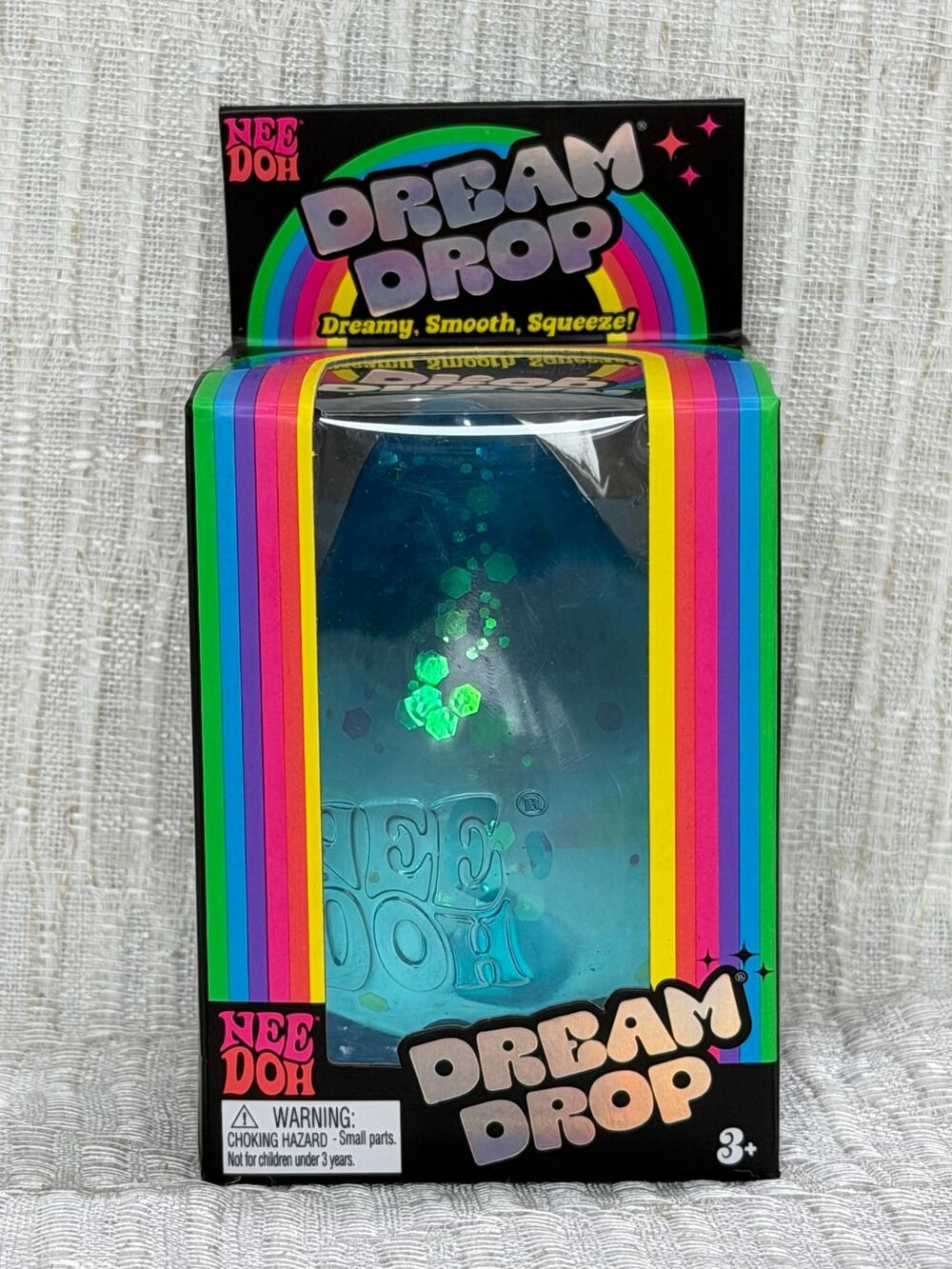 NeeDoh Blue DREAM DROP Glitter Teardrop NEE DOH Squishy 100% Authentic New